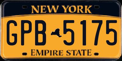 NY license plate GPB5175