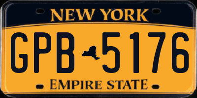 NY license plate GPB5176