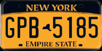 NY license plate GPB5185