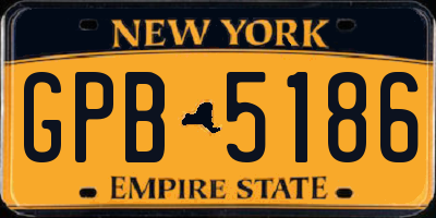 NY license plate GPB5186