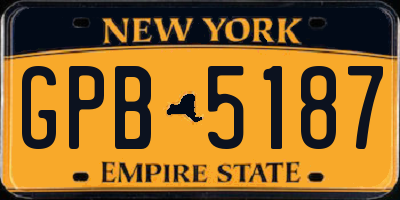 NY license plate GPB5187