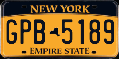 NY license plate GPB5189