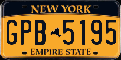 NY license plate GPB5195