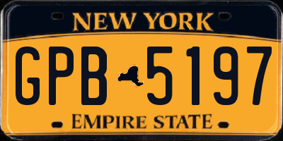 NY license plate GPB5197