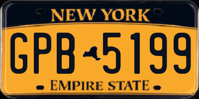 NY license plate GPB5199