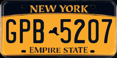 NY license plate GPB5207