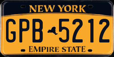 NY license plate GPB5212