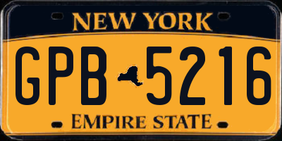 NY license plate GPB5216