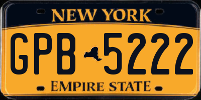 NY license plate GPB5222