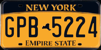 NY license plate GPB5224