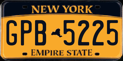 NY license plate GPB5225