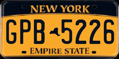 NY license plate GPB5226