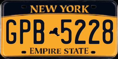 NY license plate GPB5228