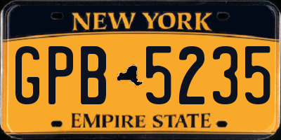 NY license plate GPB5235