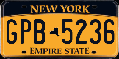NY license plate GPB5236