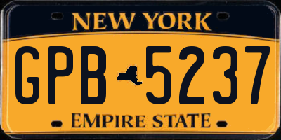 NY license plate GPB5237
