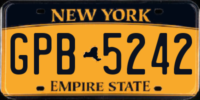 NY license plate GPB5242