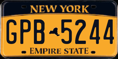 NY license plate GPB5244