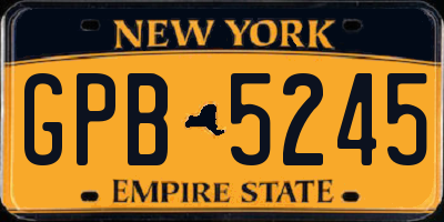 NY license plate GPB5245