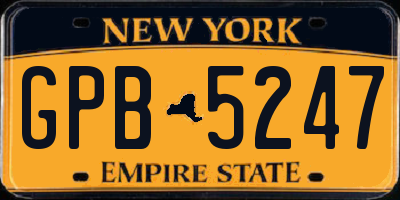 NY license plate GPB5247