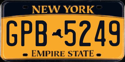 NY license plate GPB5249