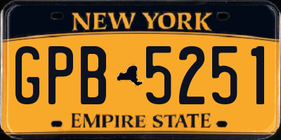 NY license plate GPB5251