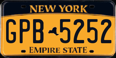 NY license plate GPB5252