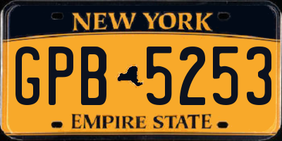 NY license plate GPB5253