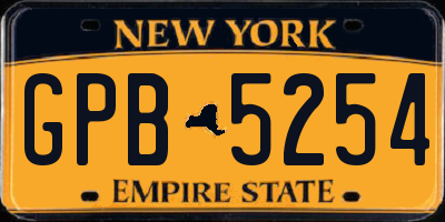 NY license plate GPB5254