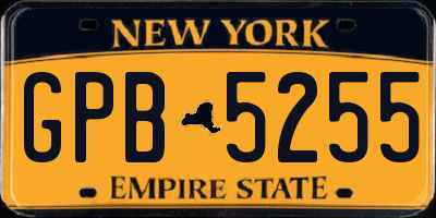 NY license plate GPB5255