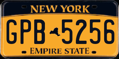 NY license plate GPB5256