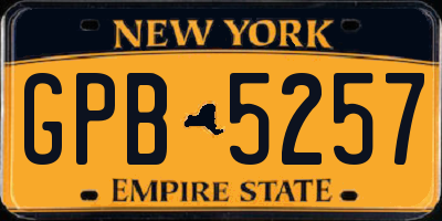 NY license plate GPB5257