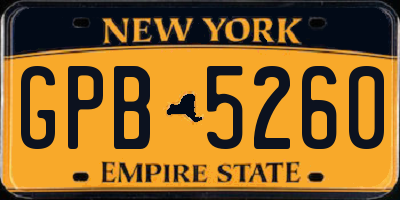 NY license plate GPB5260