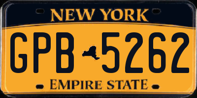 NY license plate GPB5262