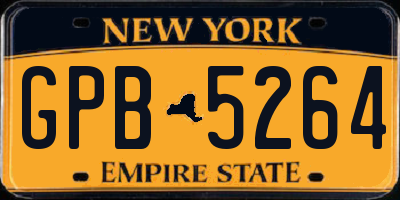 NY license plate GPB5264