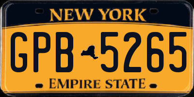 NY license plate GPB5265
