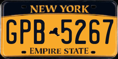 NY license plate GPB5267