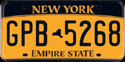 NY license plate GPB5268