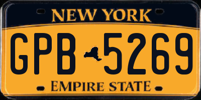 NY license plate GPB5269