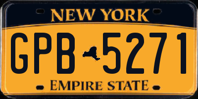 NY license plate GPB5271