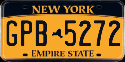 NY license plate GPB5272