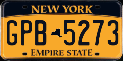 NY license plate GPB5273