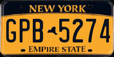NY license plate GPB5274