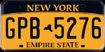 NY license plate GPB5276
