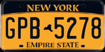 NY license plate GPB5278