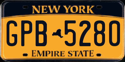 NY license plate GPB5280