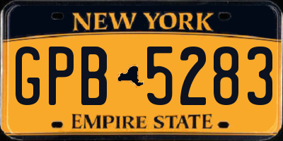 NY license plate GPB5283