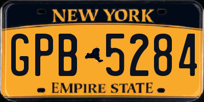 NY license plate GPB5284