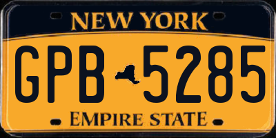 NY license plate GPB5285