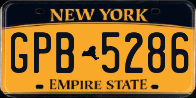 NY license plate GPB5286